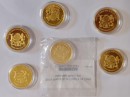 6 x 1 Unze Gold Mandala (Löwe, Nashorn, Elefant, Flußpferd, Büffel, Antilope) Goldmünzen Tschad 2018-2021 (Auflage je 100)