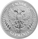 2 x 1 Unze Germania 2022 5 Mark Silber BU in Doppelkapsel