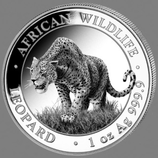 1 Unze Somalia Leopard African Wildlife Silbermünze 2023 (Auflage 30.000)
