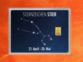 1 g gold gift bar flip motif: Zodiac sign Taurus