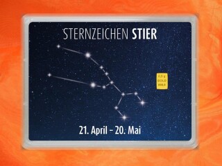 0,5 Gramm Gold Geschenkbarren Flipmotiv: Sternzeichen Stier