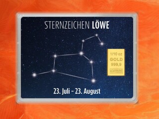 1/10 oz. gold gift bar flip motif: Zodiac sign Leo