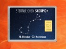 1/10 oz. gold gift bar flip motif: Zodiac sign Scorpio