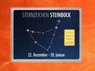 1/10 Unze Gold Geschenkbarren Flipmotiv: Sternzeichen Steinbock