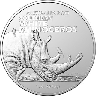 1 oz. Australia Zoo White Rhinoceros silver coin Australia RAM 2023 (mintage 25.000)
