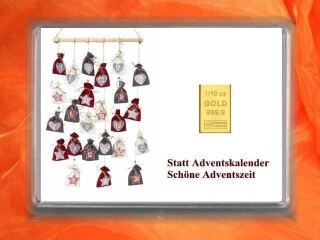 1/10 Unze Gold Geschenkbarren Motiv: Statt Adventskalender Nr. 1