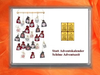 4 g gold gift bar motif: Advent calendar no 1