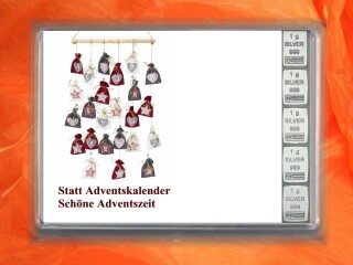 5 Gramm Silber Geschenkbarren Motiv: Statt Adventskalender Nr.1