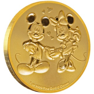 1 Unze Disney™ Mickey & Minnie™ Goldmünze Niue 2020 (Auflage 100)