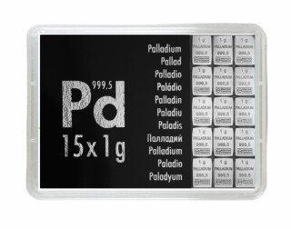 15 Gramm Palladium Geschenkbarren Pd international
