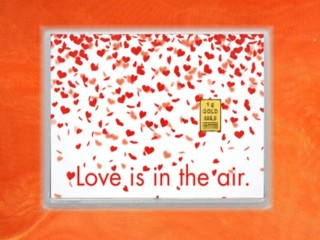 1 g gold gift bar flip motif: Love is in the air