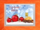 1 g gold gift bar flip motif: Merry Christmas
