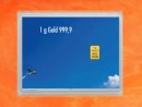 1 g gold gift bar flip motif: Thank you Aircraft